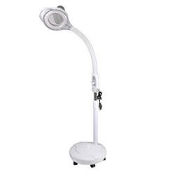 AW 5X Diopter LED Magnifying Rolling Floor Stand Lamp Adjustable Gooseneck Glass Lens Facial Magnifier