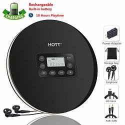 Rechargeable Portable Cd Player Cchkfei Personal Compact Disc Player With Lcd Display Headphones And USB Charging Cable Compact Walkman With Anti-scratch Skip Protection Anti-shock Function