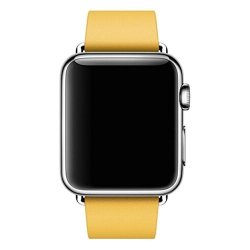 For Apple Watch 38MM Sunfei Modern Buckle Granada Genuine Leather Band Yellow