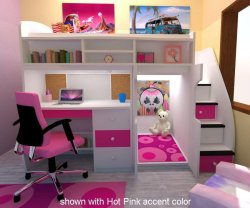 Loft Bunk Bed 2 - Three Quarter With Play Area