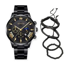 Geneva Quartz Watch Men Clock With Bracelet