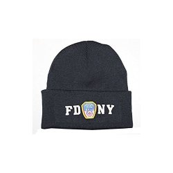Fdny Winter Hat Police Badge Fire Department Of New York City Navy & White On.