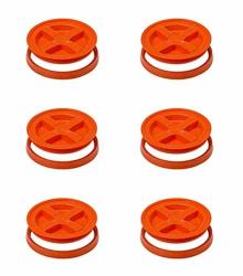 5 Gallon Orange Gamma Seal Lid 6 Pack