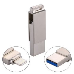 RQW-10 2 In 1 USB 2.0 & 8 Pin 128GB Flash Drive For Iphone & Ipad & Ipod & Most Android Smartphones & PC Computer