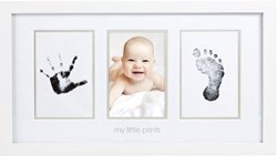 Pearhead Babyprints Newborn Baby Handprint And Footprint Photo Frame Kit White