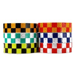 2M 25MM Warning Caution Reflective Sticker Dual Color Chequer Roll Signal