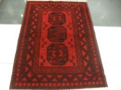 Red Afghan Aqcha Persiancarpet Size 150x100