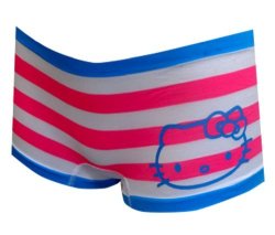 Hello Kitty Pink Stripes Seamless Boy Short Panty For Women Medium