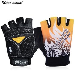 Half Finger Cycling Gloves Breathable Guantes Ciclismo Sport Luvas Mtb Riding Hiking... - Yellow L