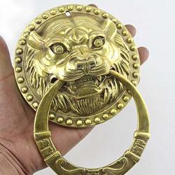 Brass Lion Gate Knocker Antirust Vintage Antique Look Hardware Fitting Hand-crafted Door Handle For Home Decor Accessories-a 13X13CM 5X5INCH