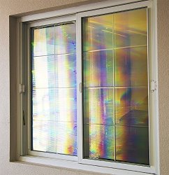Decorative Window Film, Holographic Film - 23 X 36 Panel - Spectra Star  Pattern