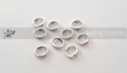 Bead Frames - Silver Plated - Oval - Wavy - 15mm