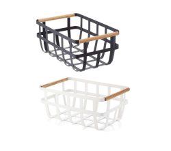 Pack Of 2 Dual Handle Metal Basket