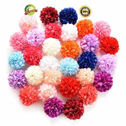 Silk Flowers In Bulk Whole Artificial Carnation Flower Head Handmade Home Decoration Diy Event Party Supplies Wreaths 30PCS LOT Approx 4CM Multicolor