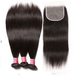 Brazilian Virgin Hair 14 3 Bundles + 4X4 Closure And Free Tail Comb