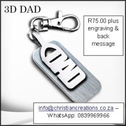 Father's Day Gifts - 3d Dad Keyring Stainless Steel