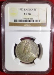 1927 2 Shilling Ngc Graded Au50