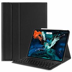Fintie Keyboard Case For Ipad Pro 12.9 3RD Gen 2018 Supports Apple Pencil 2ND Gen Charging -slim Shell Stand Cover W magnetically Detachable Wireless Bluetooth Keyboard Black