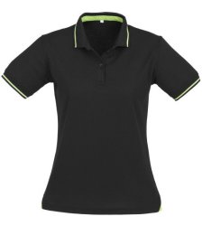 Biz Collection Jet Ladies Golf Shirt - Black With Lime BIZ-4851