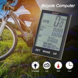 Wireless Water Resistant Bicycle Speedometer Odometer Bike Computer W Temperature & Backlight