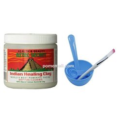Aztec Secret Indian Healing Clay & 4 In 1 Cosmetic Diy Facial Mask Bowl Brush Stick Measure Spoon 2 Lb Blue