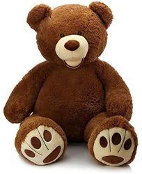 DOLDOA Giant Teddy Bear Soft Stuffed Animals Plush Big Bear Toy for Kids, Girlfriend 35.4 Inch(Beige)