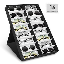 Amzdeal Sunglasses Display Eyeglasses Organizer For Watches Jewelry Hair Accessories 16 Slots