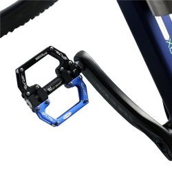 Mtb Mountain Bike Pedals Flat Platform Sealed Bearing Axle 9 16" Bike Pedal Cycling ... - Black Blue