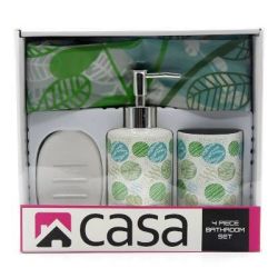 CASA Ceramic Bathroom Set With Shower Curtain