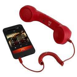 Phone Retro Handset Aurorax 3.5MM Cell Phone Receiver For Cellphone Iphone Life Assistant Red