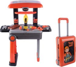 2 In 1 Deluxe Tool Play Set Pretend Play Luggage Tool Kit For Kids With Suitcase Trolley 46 Accessories