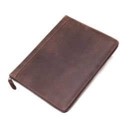 Genuine Leather Zipper Wallet Universal Tablet Phone Holder Clutch Bag