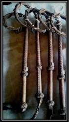 Mamba 8 Riem Leer Sweep - Lang Handvatsel Mamba 8 String Leather Whip - Long Handle - Antic