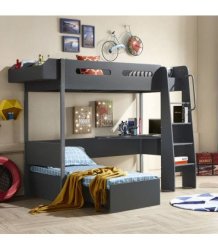 KIDS Study Bunk Bed - Charcoal