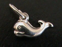 Whale Charm In Solid Sterling Silver.