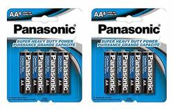 21SUPPLY Jghv 8X Panasonic Aa Batteries Heavy Duty Double A 1.5V Carbon Zinc 4PK X 2 Black