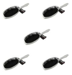 Babyliss Plastic Silver Bristle Massage Hair Brush For Women Ladies -5 Pack
