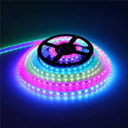 Alitove WS2811 Addressable Rgb LED Flexible Strip Light Dream Color 16.4FT 300 Leds 12VIP67 Waterproof White Pcb For Tv Backlight Outdoor Advertising Signs