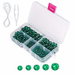 Novborcz Faceted Crystal Glass Beads - Suitable For Diy Making Bracelets Necklaces And Other Jewelry Malachite Green