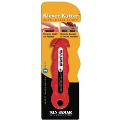 San Jamar Klever Kutter Red Safety Cutter - 3 Per Pack - 5 Packs Per Case.