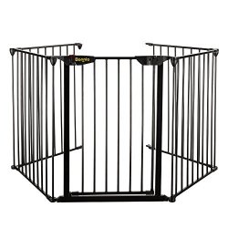 Bonnlo 121-Inch Wide Metal Baby Safety Fence/Play Yard Adjustable
