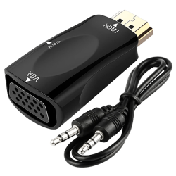 HDMI To Vga Compact Cable Adapter With Audio Connector