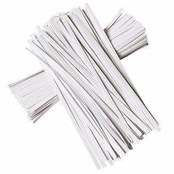 Apuxon Paper Twist Ties Bread Ties For Party Cello Candy Bags Cake Pops - 200 Pcs 5-INCH - White