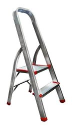 Lavohome 330LBS Upper Reach Lightweight Reinforced Aluminum Folding Step-ladder Stool Household Kitchen Stool Ultra Light With Platform 2 Step