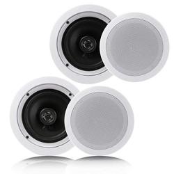 Pyle Pair 5.25 Flush Mount In-wall In-ceiling 2-WAY Home Speaker System Spring Loaded Quick Connections Dual Polypropylene Cone Polymer Tweeter Stereo Sound 150 Watts PDIC1651RD