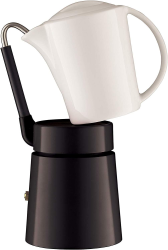 4-CUP Caff Porcellana Stovetop Espresso Maker - Black