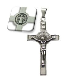 Sterling Silver 35MM St Benedict Crucifix