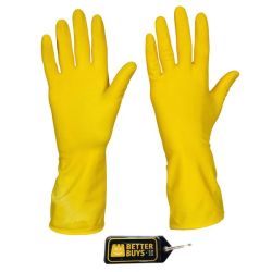 Rubber Household Cleaning Gloves - Set - Yellow & Gel Key Holder
