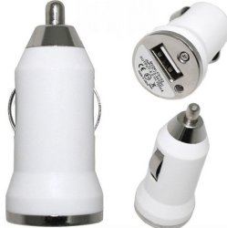 Samsung S5 Plus 1.0 Amp USB Car Charger With LED Light Data Cable Not Included White