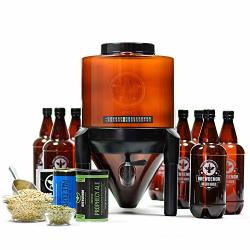 Brewdemon Craft Beer Brewing Kit With Bottles - Conical Fermenter Eliminates Sediment And Makes Great Tasting Home Made Beer